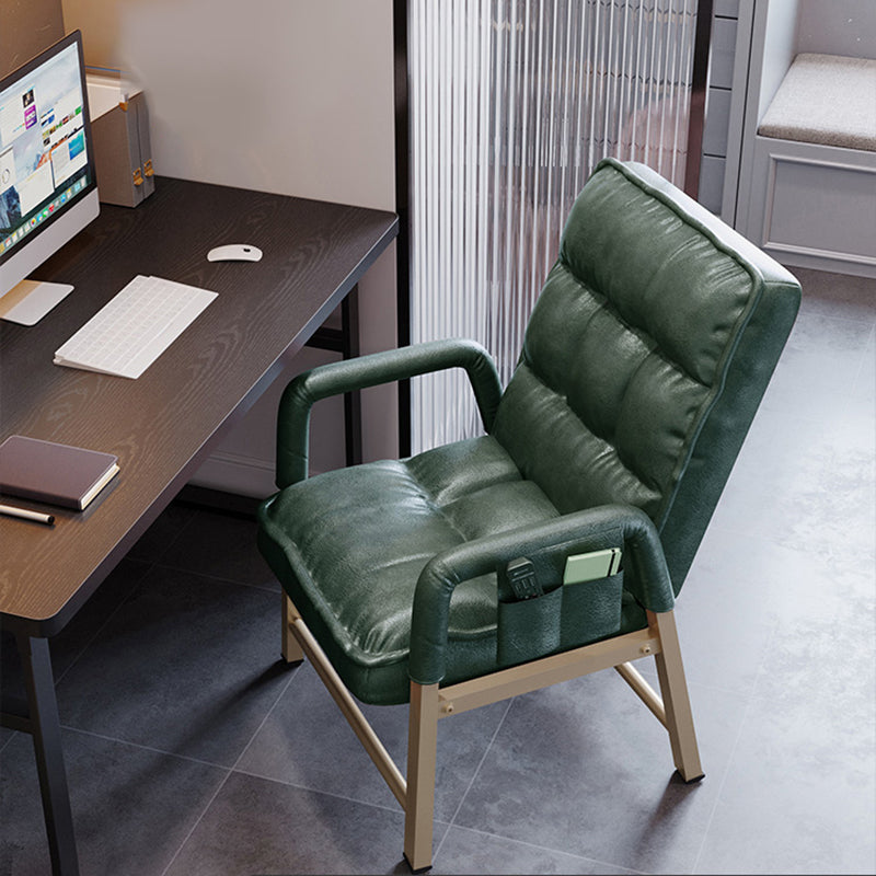 Modern Padded Arms Desk Chair Mid Back Home Office Chair No Wheels Green Without Footrest Clearhalo 'furn' 'furn_office_chair' 'Furniture' 'Office Chairs' 'Office Furniture' 'office_chair' 5120579