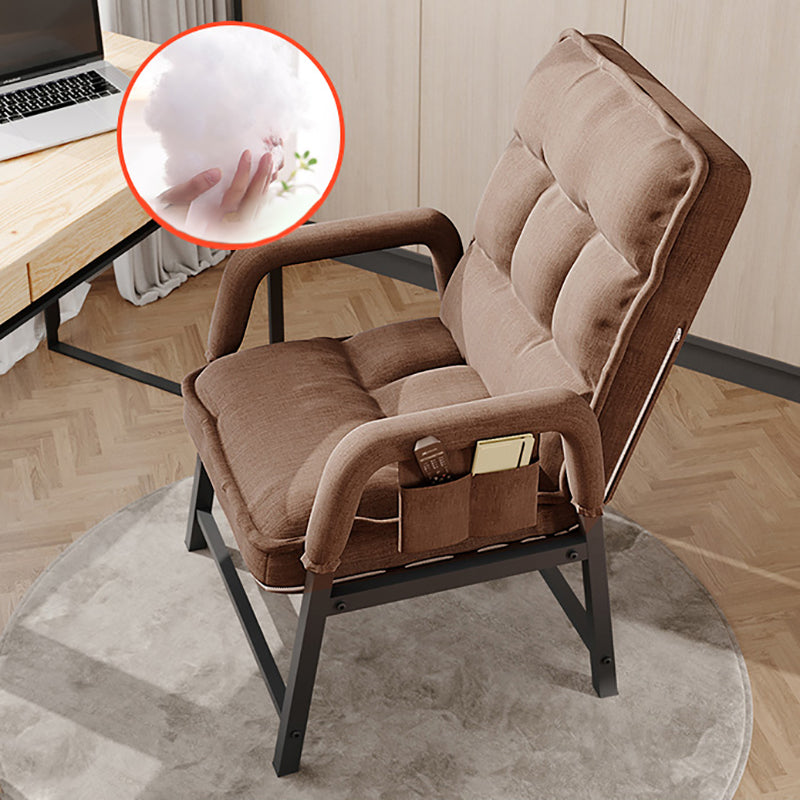 Modern Padded Arms Desk Chair Mid Back Home Office Chair No Wheels Coffee Without Footrest Clearhalo 'furn' 'furn_office_chair' 'Furniture' 'Office Chairs' 'Office Furniture' 'office_chair' 5120581
