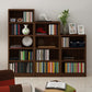 9.65"W Bookcase Contemporary Style Closed Back Brown Bookshelf for Home Office
