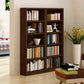 9.65"W Bookcase Contemporary Style Closed Back Brown Bookshelf for Home Office