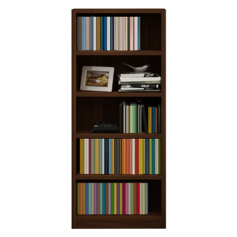 9.65"W Bookcase Contemporary Style Closed Back Brown Bookshelf for Home Office