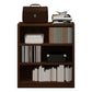 9.65"W Bookcase Contemporary Style Closed Back Brown Bookshelf for Home Office