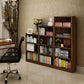 9.65"W Bookcase Contemporary Style Closed Back Brown Bookshelf for Home Office