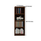 9.65"W Bookcase Contemporary Style Closed Back Brown Bookshelf for Home Office