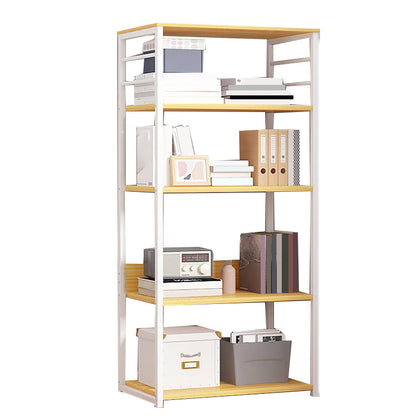 Etagere Shelf Bookcase Modern Vertical Bookshelf for Home Office 19.7"L x 11.8"W x 50.4"H Natural Wood White