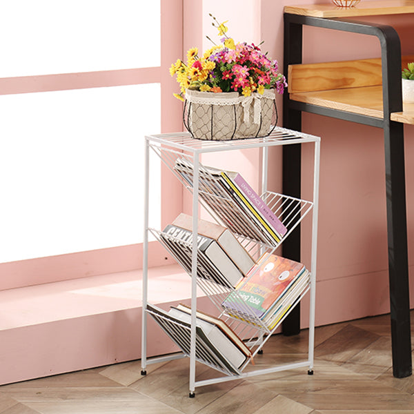 Modern Style Metal Bookcase White Open Bookshelf for Living Room Clearhalo 'Bookcases' 'furn' 'furn_bookcases' 'Furniture' 'Office Furniture' 5121033