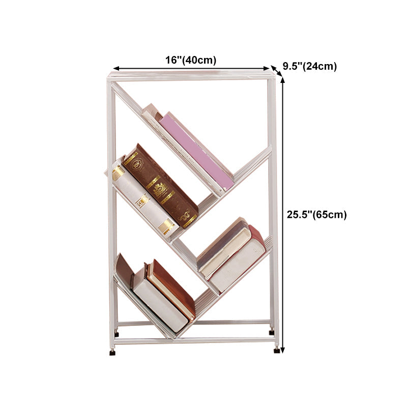 Modern Style Metal Bookcase White Open Bookshelf for Living Room Clearhalo 'Bookcases' 'furn' 'furn_bookcases' 'Furniture' 'Office Furniture' 5121034