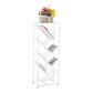 Contemporary Metal Bookcase White Open Bookshelf for Living Room