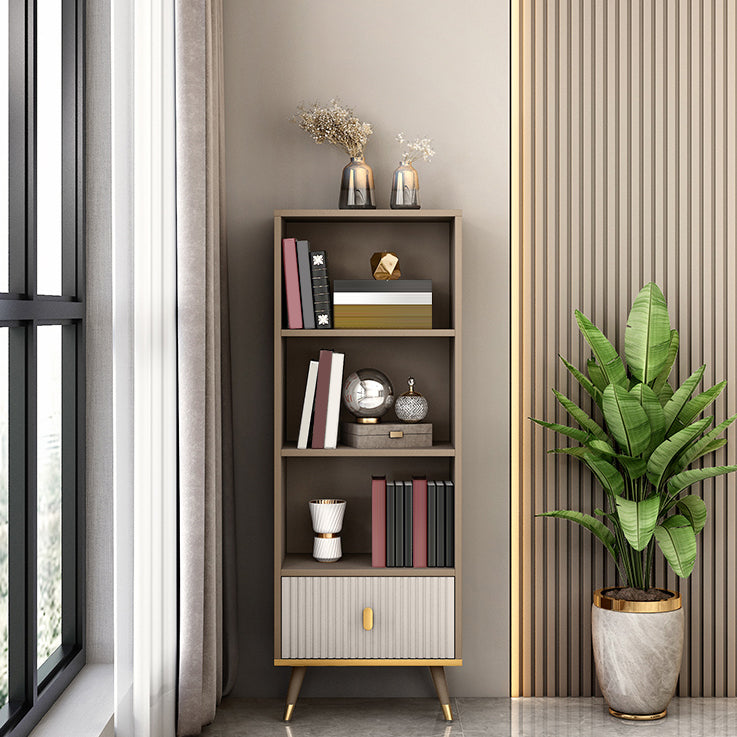 Rechthoek gesloten achterste boekenkast moderne houten boekenplank met laden