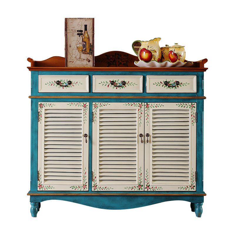 Server da pranzo in legno contemporaneo con cassetti sideboard di finitura antica per sala da pranzo