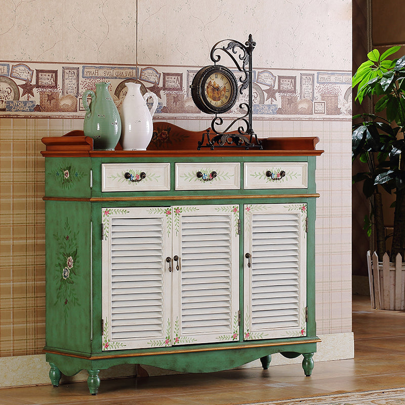 Server da pranzo in legno contemporaneo con cassetti sideboard di finitura antica per sala da pranzo