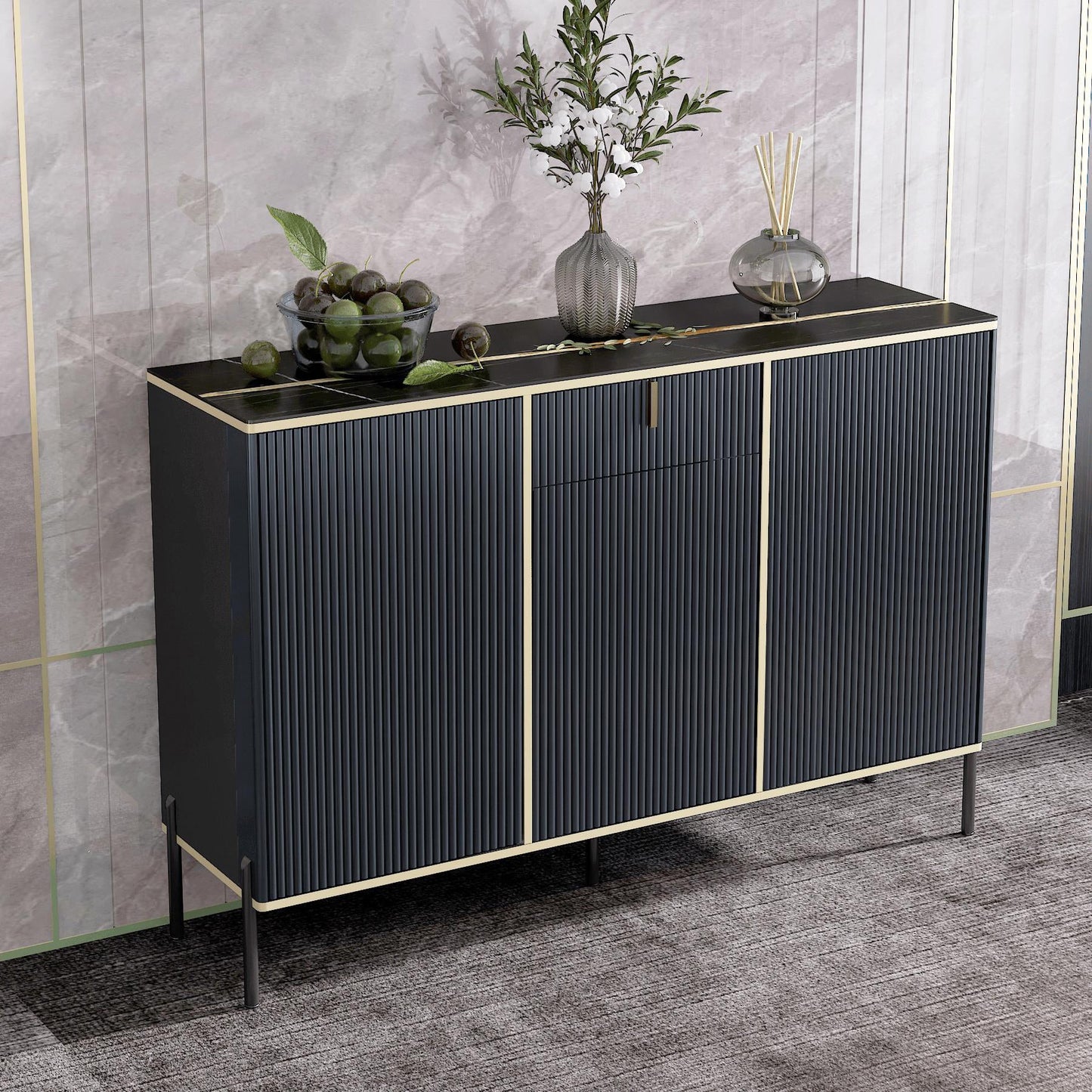 Server per pranzo in pietra contemporaneo server regolabile per soggiorno per soggiorno