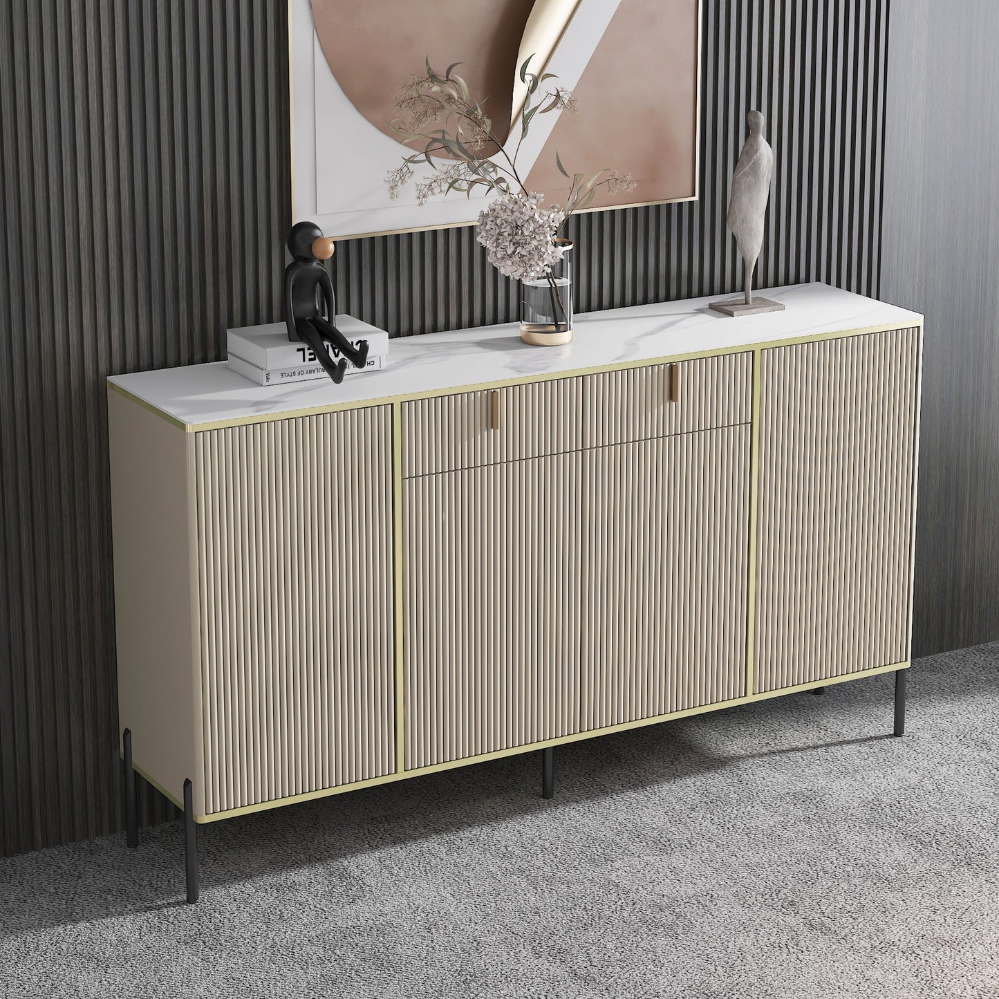 Server per pranzo in pietra contemporaneo server regolabile per soggiorno per soggiorno