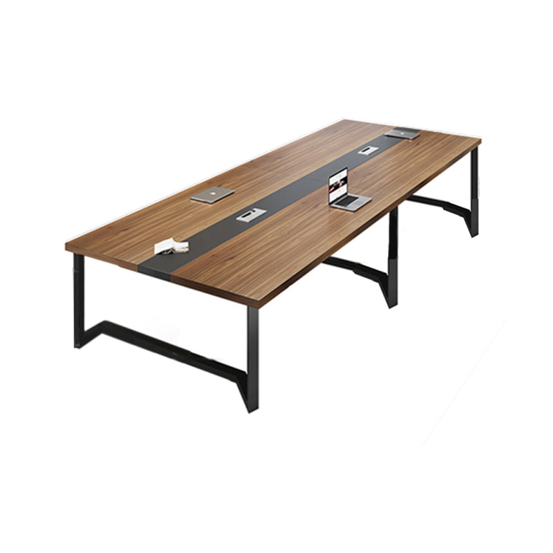 Contemporary Style Meeting Desk Brown Office Desk for Office and Meeting Room Clearhalo 'furn' 'furn_office_desk' 'Furniture' 'Office Desks' 'Office Furniture' 'office_desk' 5122048
