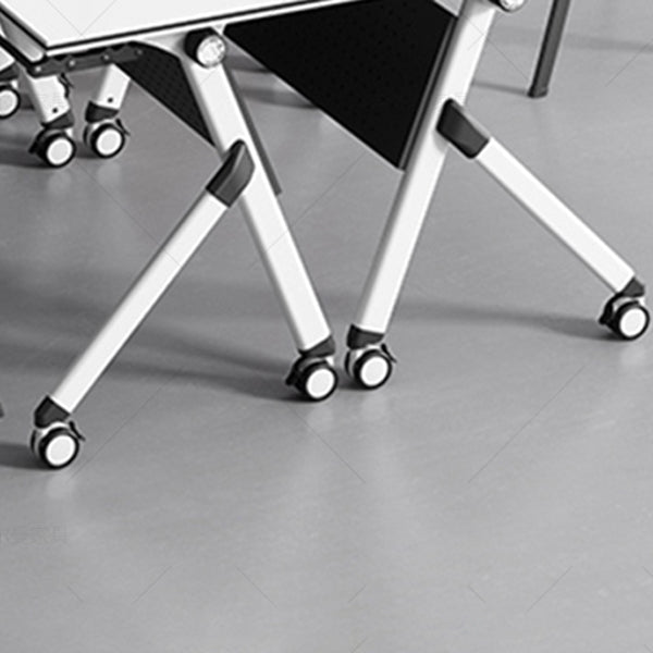 Contemporary Office Desk with Wheels White Manufactured Wood Rectangular Desk Clearhalo 'furn' 'furn_office_desk' 'Furniture' 'Office Desks' 'Office Furniture' 'office_desk' 5122169