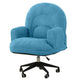 Mid Back Upholstered Office Chair Height-adjustable Padded Arms Chair with Wheels