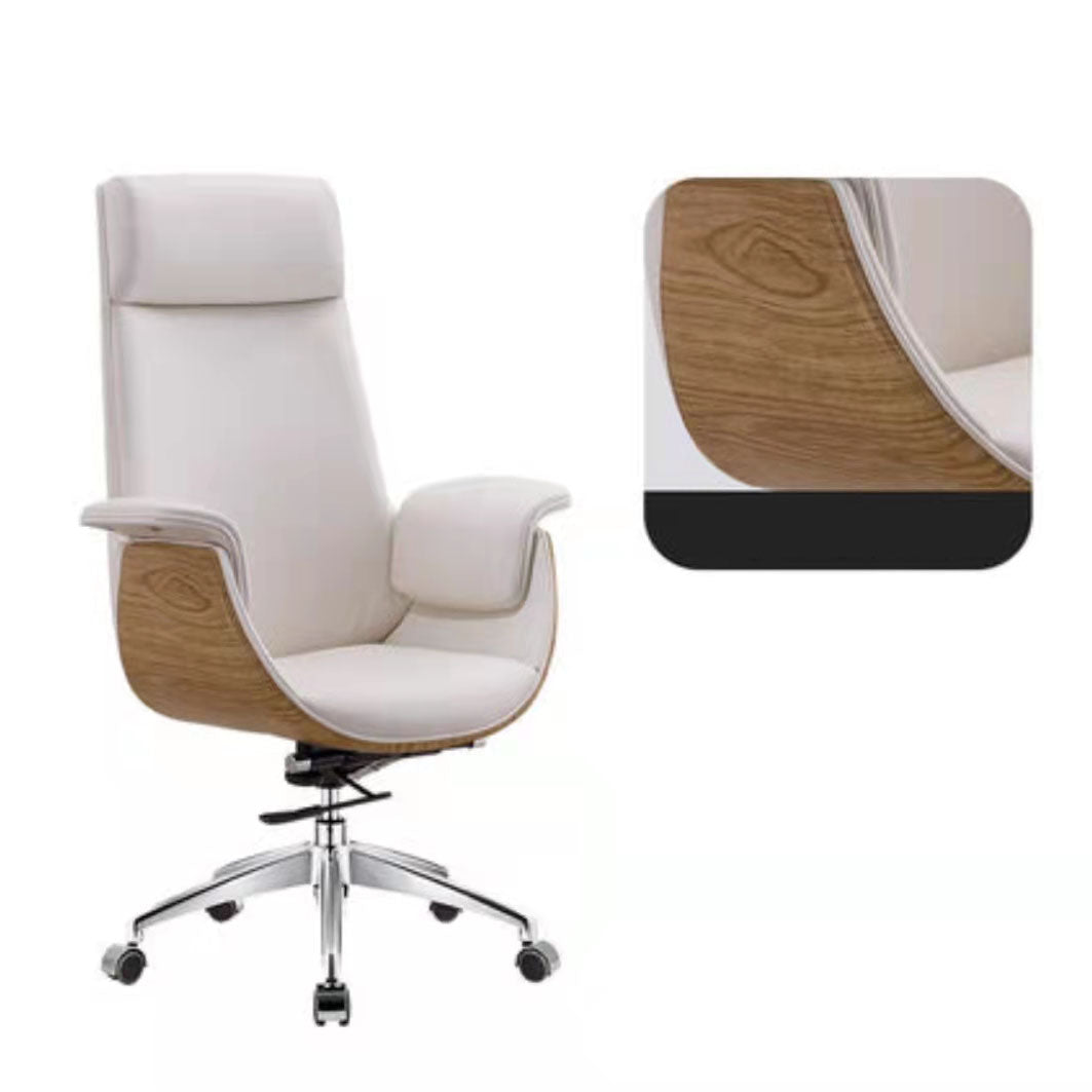 Contemporary Style Office Chair Adjustable Task Chair with Wheels Light Gray-White High-Back (Over 22 in.) Clearhalo 'furn' 'furn_office_chair' 'Furniture' 'Office Chairs' 'Office Furniture' 'office_chair' 5122376