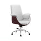 Contemporary Style Office Chair Adjustable Task Chair with Wheels White Mid-Back (14-22 in.) Clearhalo 'furn' 'furn_office_chair' 'Furniture' 'Office Chairs' 'Office Furniture' 'office_chair' 5122385