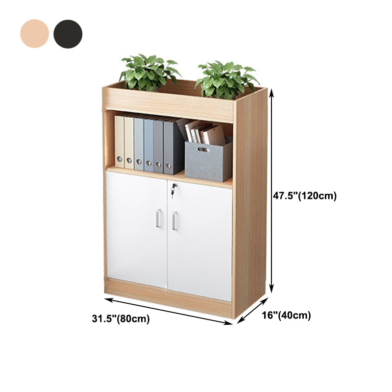 Houten boekenkast met deuren eigentijdse boekenplank voor thuiskantoor