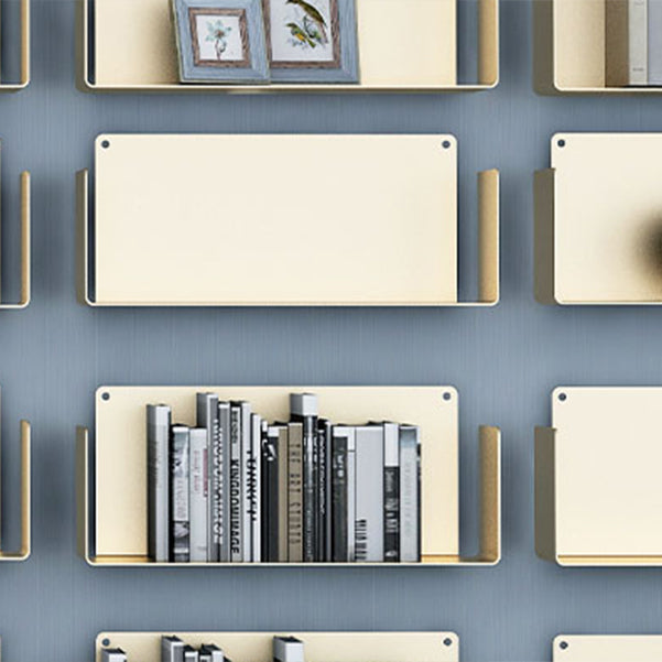 Closed Back Bookcase Metal Horizontal Bookshelf for Study Room