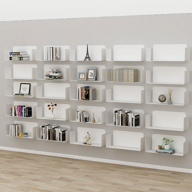 Closed Back Bookcase Metal Horizontal Bookshelf for Study Room
