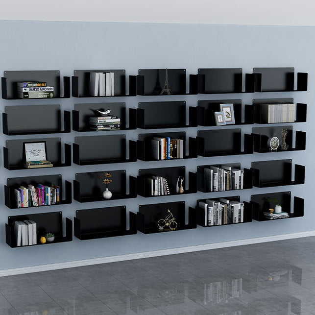 Closed Back Bookcase Metal Horizontal Bookshelf for Study Room