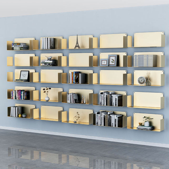 Closed Back Bookcase Metal Horizontal Bookshelf for Study Room