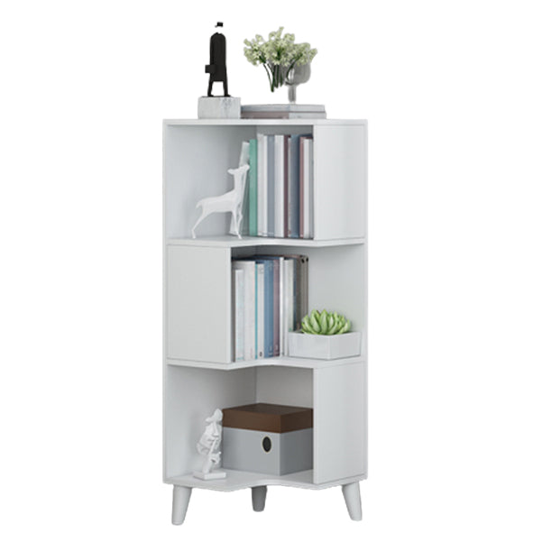 Corner Shelf Bookcase Vertical Closed Back Bookshelf for Office