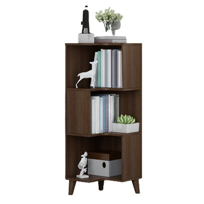 Corner Shelf Bookcase Vertical Closed Back Bookshelf for Office