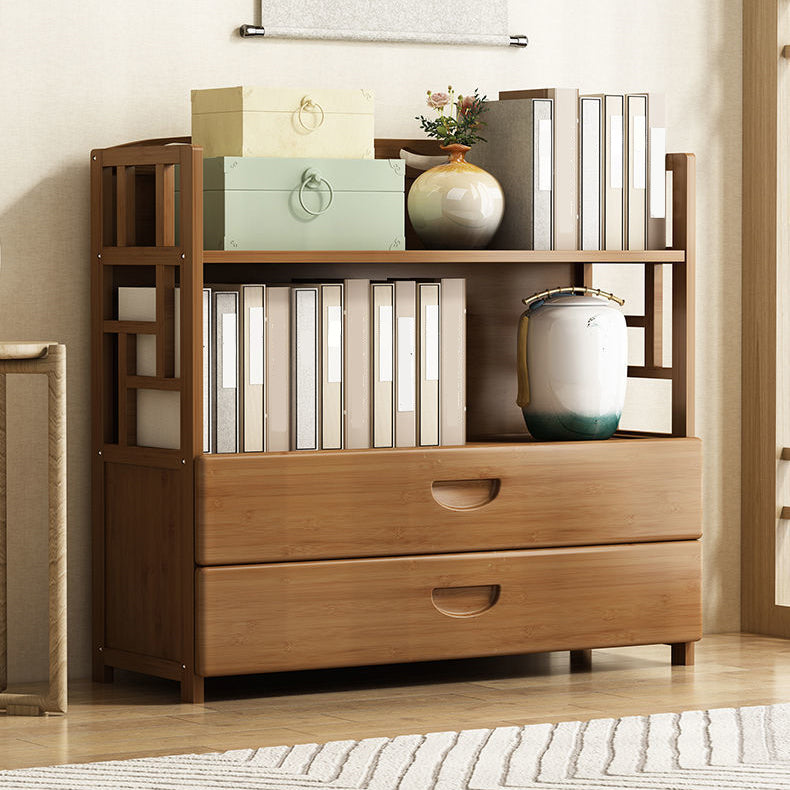 Brown Color Modern Style Bookshelf Closed Back Wood Bookcase