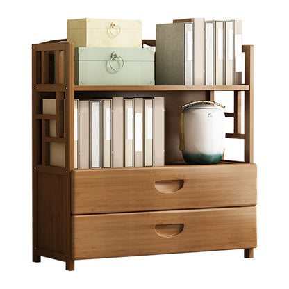 Brown Color Modern Style Bookshelf Closed Back Wood Bookcase