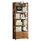 Brown Color Modern Style Bookshelf Closed Back Wood Bookcase