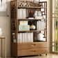 Brown Color Modern Style Bookshelf Closed Back Wood Bookcase