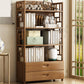 Brown Color Modern Style Bookshelf Closed Back Wood Bookcase