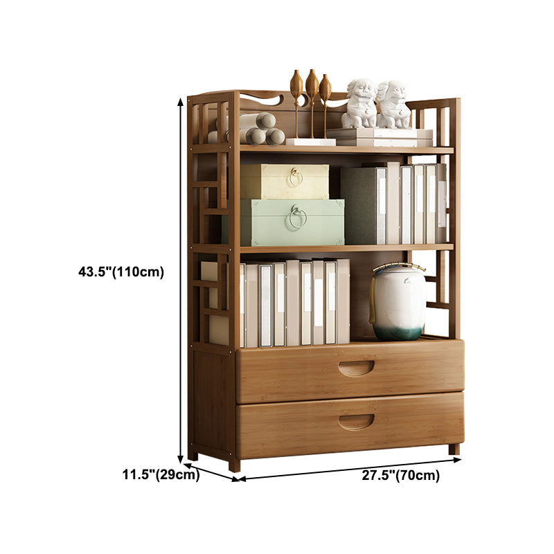 Brown Color Modern Style Bookshelf Closed Back Wood Bookcase