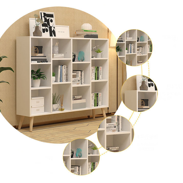 Engineered Wood Shelf Bookcase Closed Back Bookshelf for Study Room