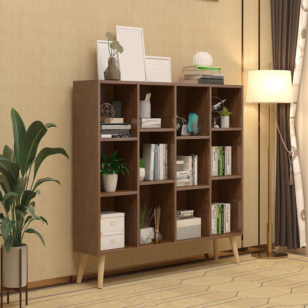 Engineered Wood Shelf Bookcase Closed Back Bookshelf for Study Room