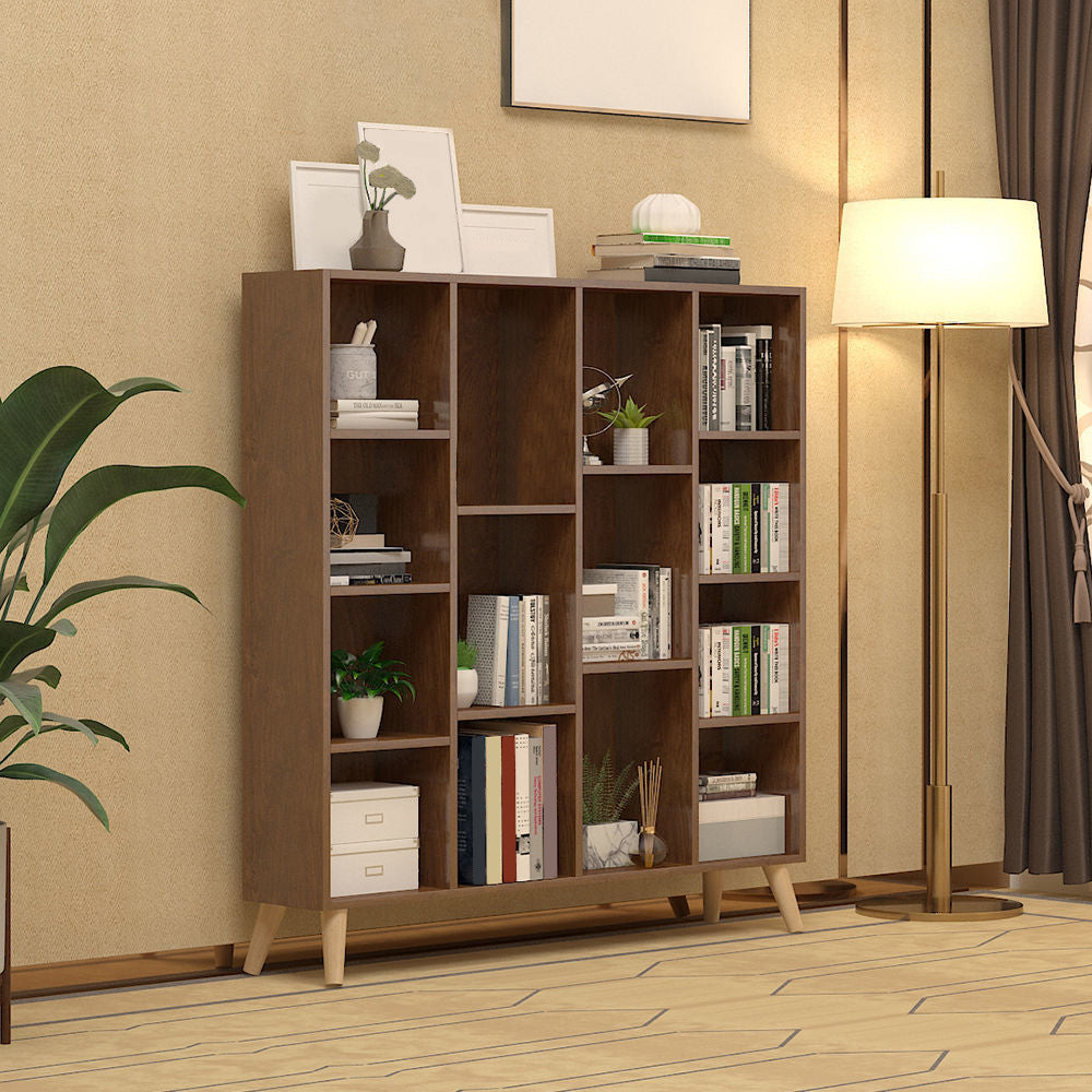 Engineered Wood Shelf Bookcase Closed Back Bookshelf for Study Room