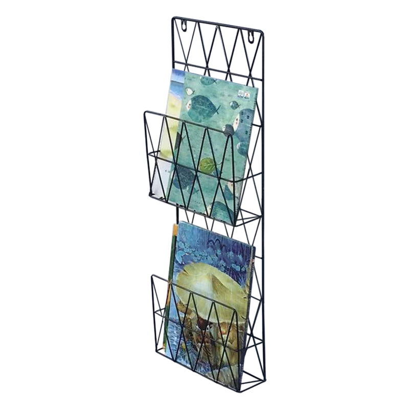 Wall Mounted Bookshelf Contemporary Style Bookcase for Home Study Room 10.2"L x 3.1"W x 27.6"H Black Clearhalo 'Bookcases' 'furn' 'furn_bookcases' 'Furniture' 'Office Furniture' 5122783