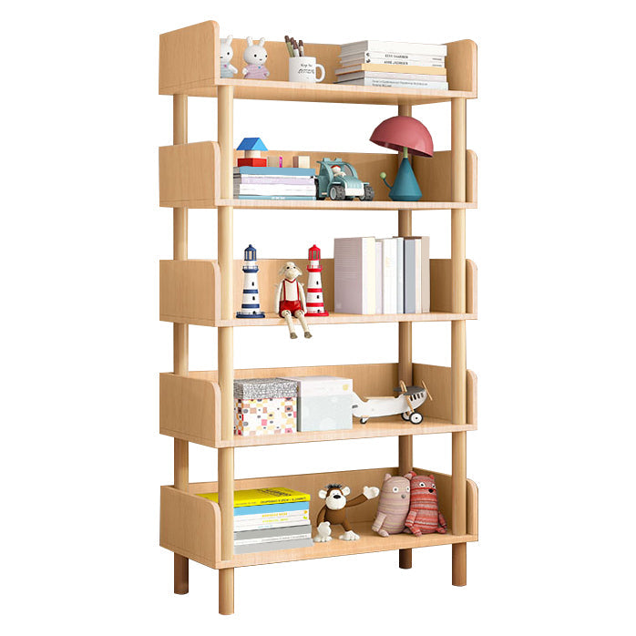 Modern Style Bookshelf Engineer Wood Open Back Bookcase for Home 23.6"L x 9.4"W x 59.1"H Natural Clearhalo 'Bookcases' 'furn' 'furn_bookcases' 'Furniture' 'Office Furniture' 5122804