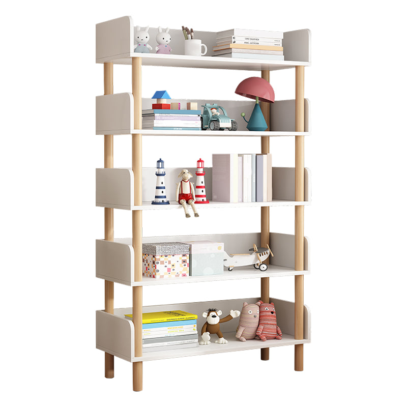 Modern Style Bookshelf Engineer Wood Open Back Bookcase for Home 31.5"L x 9.4"W x 59.1"H White Clearhalo 'Bookcases' 'furn' 'furn_bookcases' 'Furniture' 'Office Furniture' 5122808