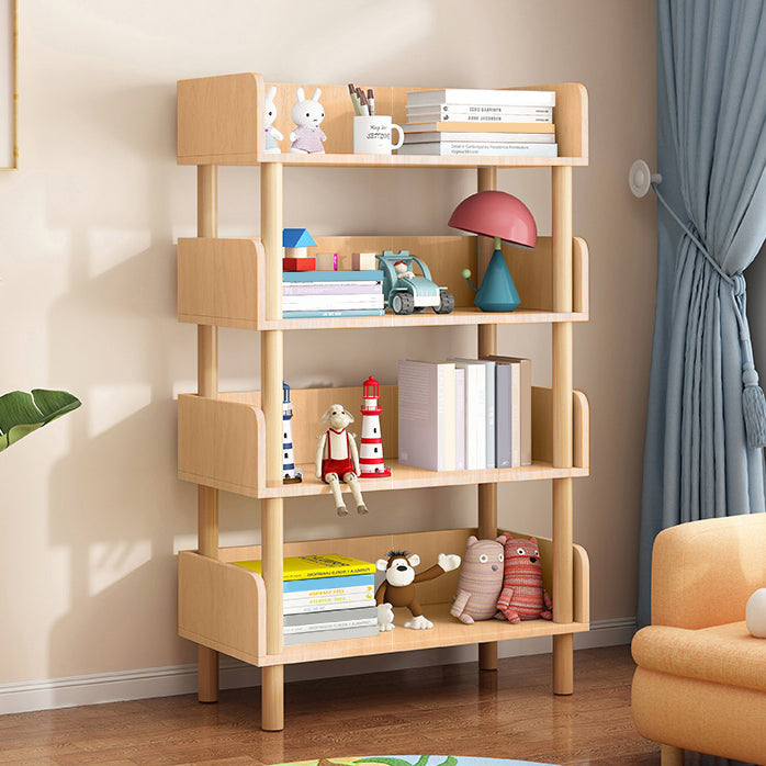 Modern Style Bookshelf Engineer Wood Open Back Bookcase for Home 15.7"L x 9.4"W x 46.5"H Natural Clearhalo 'Bookcases' 'furn' 'furn_bookcases' 'Furniture' 'Office Furniture' 5122826