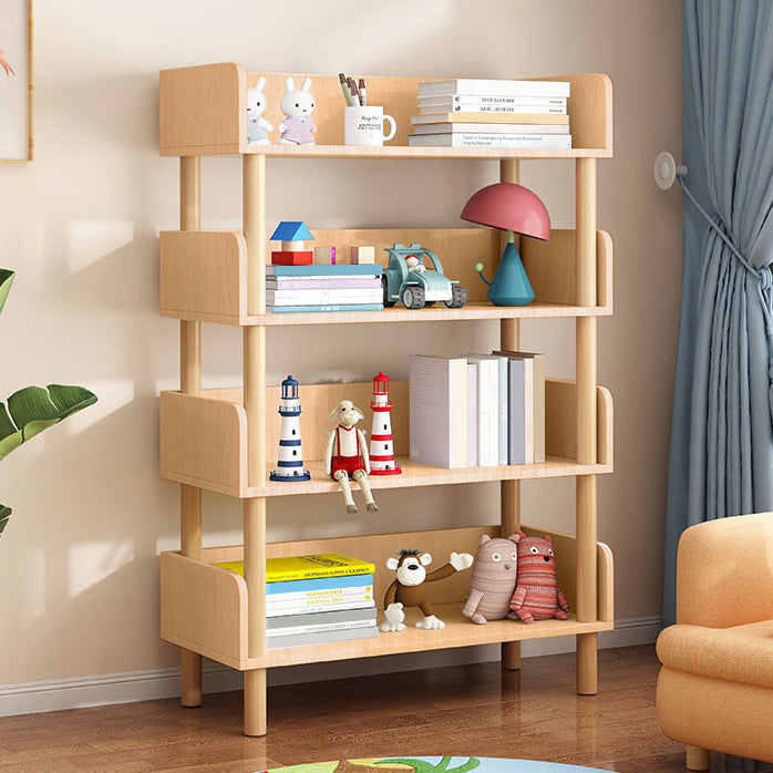 Modern Style Bookshelf Engineer Wood Open Back Bookcase for Home 23.6"L x 9.4"W x 46.5"H Natural Clearhalo 'Bookcases' 'furn' 'furn_bookcases' 'Furniture' 'Office Furniture' 5122827