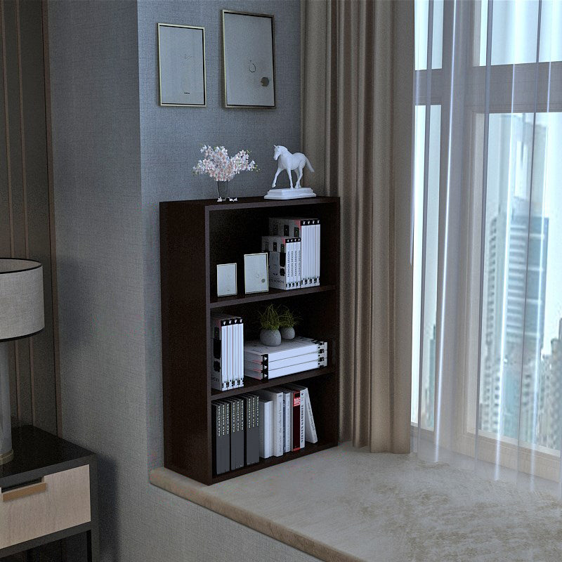Modern Style Bookshelf Closed Back Wood Bookcase for Home Office