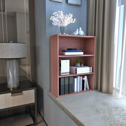 Modern Style Bookshelf Closed Back Wood Bookcase for Home Office