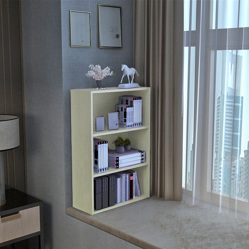 Modern Style Bookshelf Closed Back Wood Bookcase for Home Office