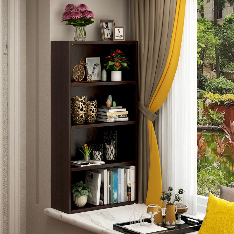 Modern Style Bookshelf Closed Back Wood Bookcase for Home Office