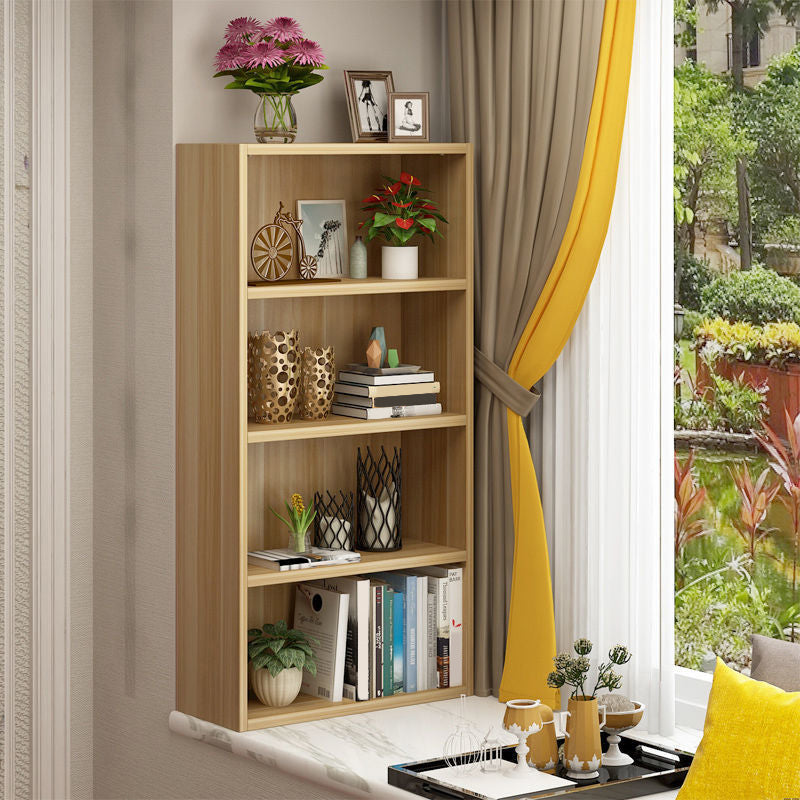 Modern Style Bookshelf Closed Back Wood Bookcase for Home Office