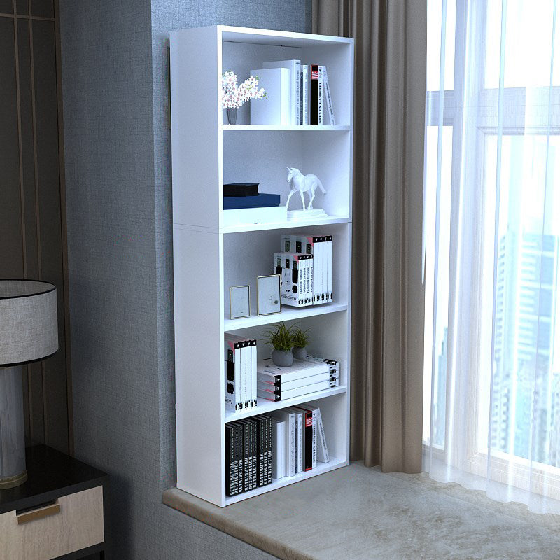 Modern Style Bookshelf Closed Back Wood Bookcase for Home Office