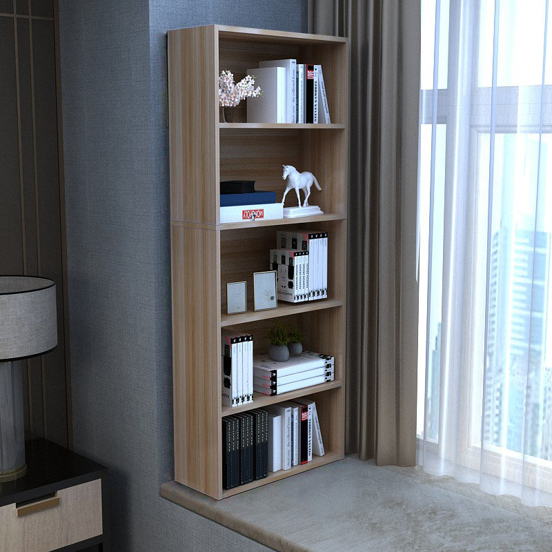 Modern Style Bookshelf Closed Back Wood Bookcase for Home Office